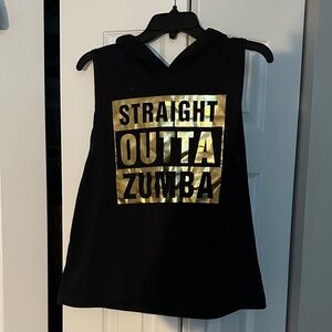 Zumba Fitness Black and Gold Graphic Hoodie tank top